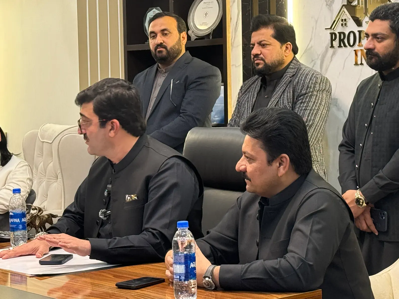 PropertyInn senior leadership taking press questions at the head office.